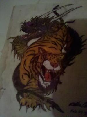 Dragon and Tiger drawing