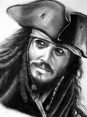 Johnny Depp drawing portrait