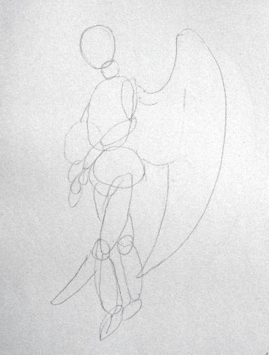 Pencil Drawing of Angel Step No 1 Angel Pencil Drawing Sketch 1