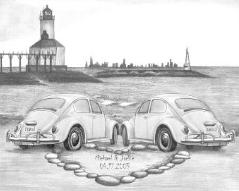 Drawings of Cars - Love Bugs II