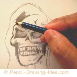 Evil Skull Drawing - Step By Step How To Draw An Evil Skull