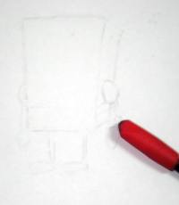 Spongebob's erased pencil sketch