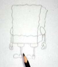Spongebob's outline pencil sketch