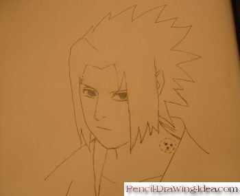 How to draw Sasuke Uchiha - Sketch 7