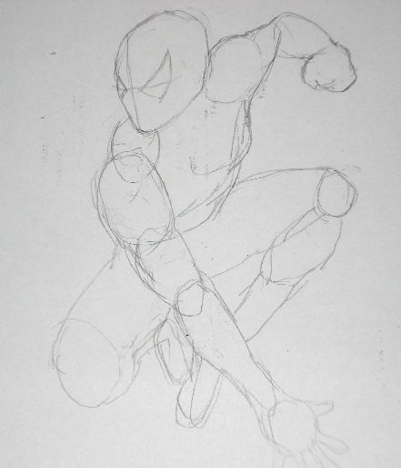 Pencil Drawings of Spiderman - Sketch 1