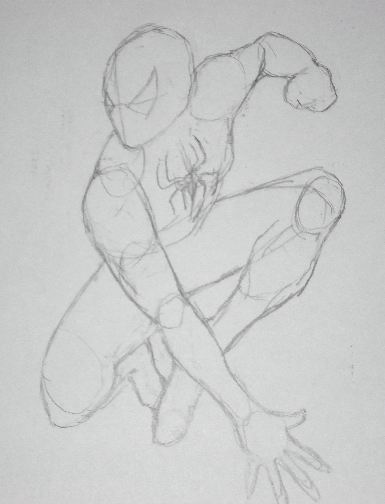 Pencil Drawings of Spiderman - Sketch 2