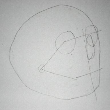 Pencil drawing of a skull - Sketch 2