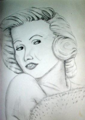 Pencil drawing of woman